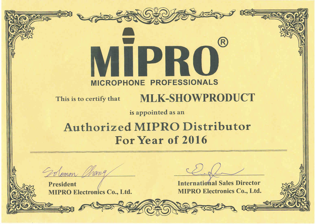 MLK - эксклюзивный дистрибьютор компании MIPRO